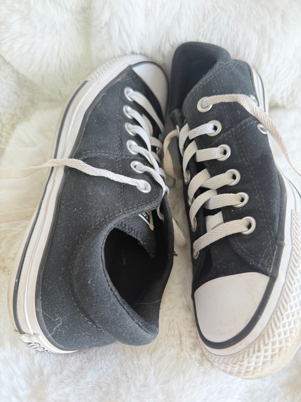 Converse Black Canvas Low-Top Sneakers with White Accents - Picture 5 of 14